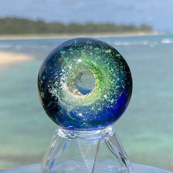 Memorial Sun Catcher, Cremation Ash In Glass, (Cobalt Blue #4/Emerald) Acrylic Stand or Metal Bail To Hang, Ash Pendants, Pet Memorial Glass