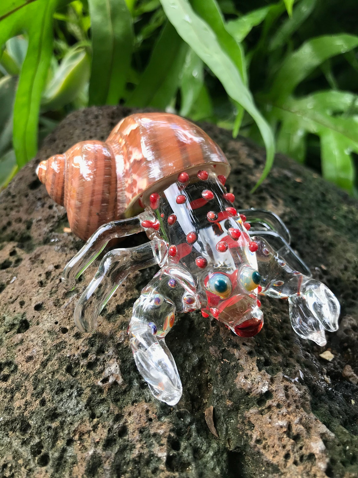 blown glass hermit crab