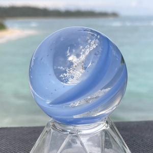 Ashes in glass memorial Sun Catcher Acrylic Stand or Metal Bail to Hang (PIC: Husky Eye Blue/Med Cobalt #3) Pet memorial glass, Ash Pendants