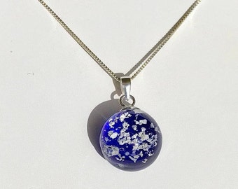 Cremated &quot;Ash In Glass Pendant&quot; w/Sterling Silver Bail, Add a 16&quot;/18&quot; Sterling Silver chain and/or A Gilson Opal. A Lifetime Glass Keepsake