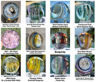 Color Chart For Memorial Sun Catcher with Cremation Ashes / Dog, Cat, any pet Memorial Gift / Ashes in Glass Keepsake / Quick Turnaround