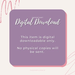 Puede incluir: Un anuncio de descarga digital con un fondo morado y texto blanco. El texto dice "IMPORTANTE Descarga Digital" y especifica que el art&iacute;culo es digital y no se enviar&aacute;n copias f&iacute;sicas. El logotipo de Careerfluence est&aacute; en la parte inferior.
