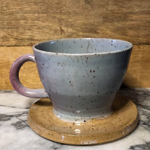 Hand-Made Ceramic Coffee Pour Over / Drip / Percolator (Clear, Blue and Purple)