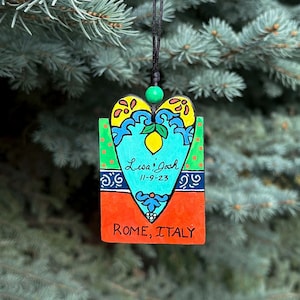 Destination wedding ornament, Custom Wedding ornament, Italian Christmas ornament, personalized Italian gift, Rome, Italian stocking stuffer