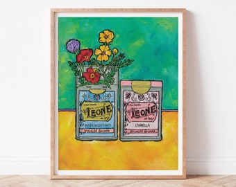 Italian Candy Art Print, Pastiglie Leone, Kitchen Decor