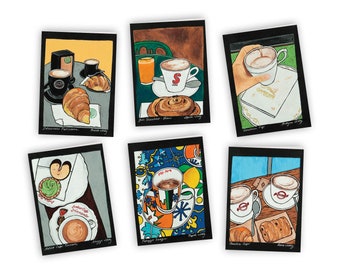 Italian Cafe Art Cards, Assorted Blank Note Cards Set