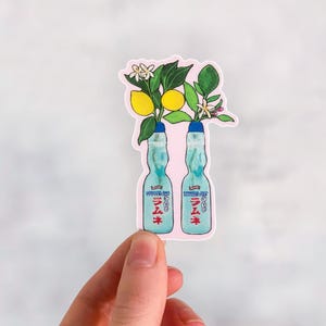 Ramune sticker, Japanese drink, soda stickers, Laptop stickers travel, Japanese party favors, Carbonated drink, Lemon and lime, food art
