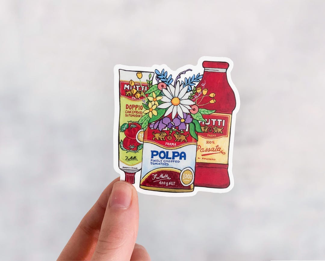 Italian Food Sticker, Mutti Art, Canned Tomato Illustration, Nonna Gift ...