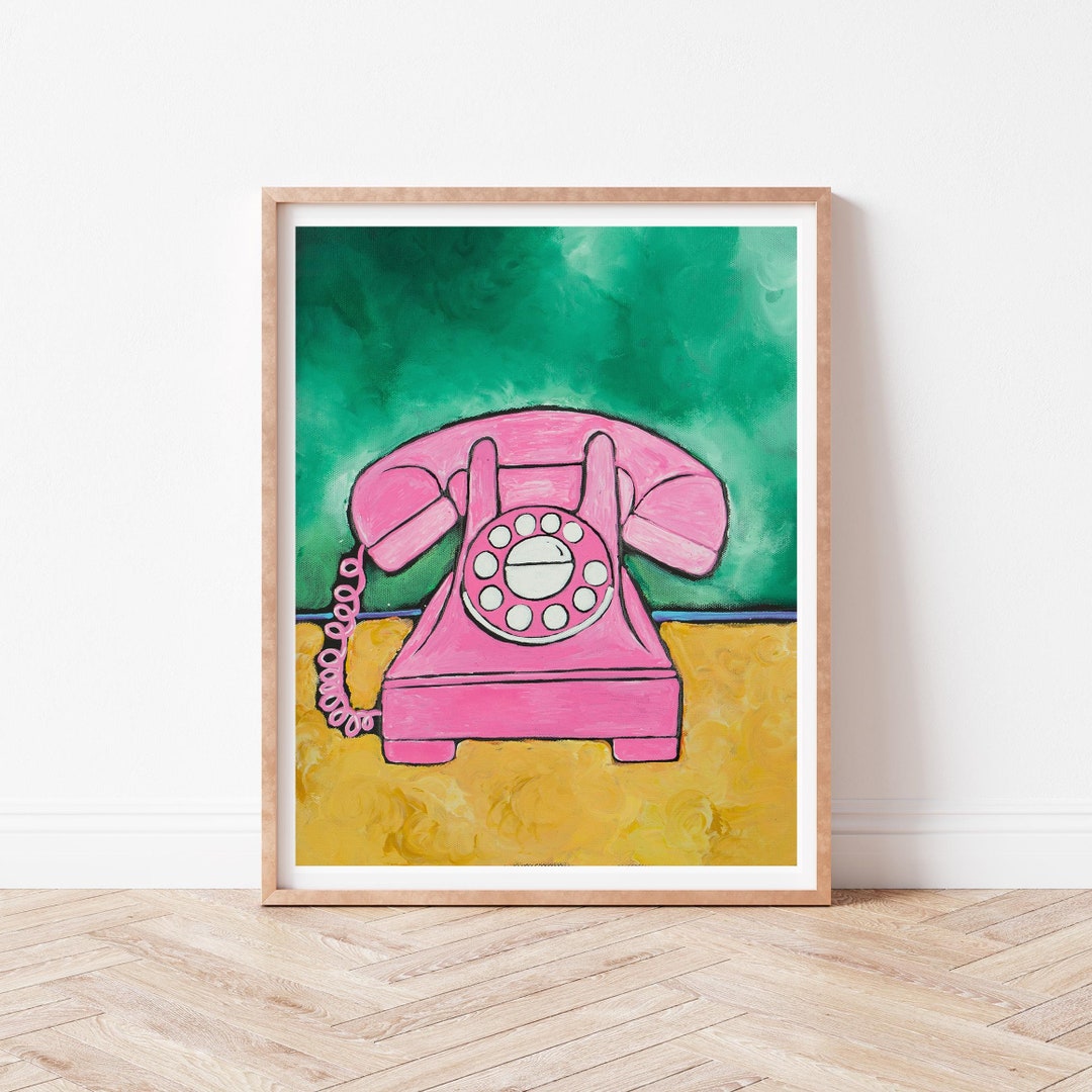 Vintage Telephone Wall Art Painting Retro Electronics Art Print
