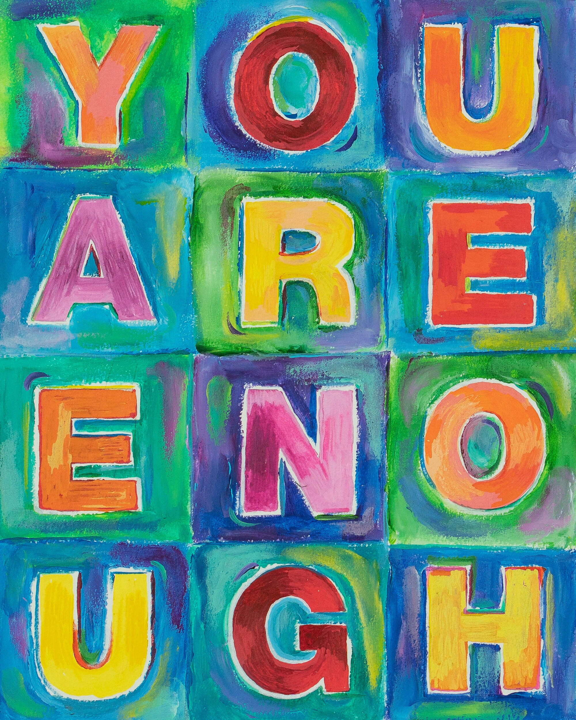 You are Enough art Word Art Encouragement gift for women Etsy