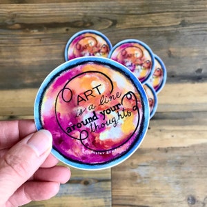 Artist sticker, art history sticker, Gustav Klimt sticker, artist gift basket, artist gift for women, artist quotes, artsy sticker, laptop