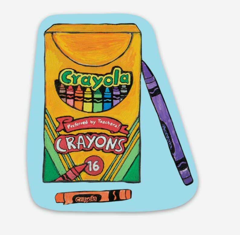 Crayola Crayons Art Supply Sticker Nostalgia Sticker Art Etsy