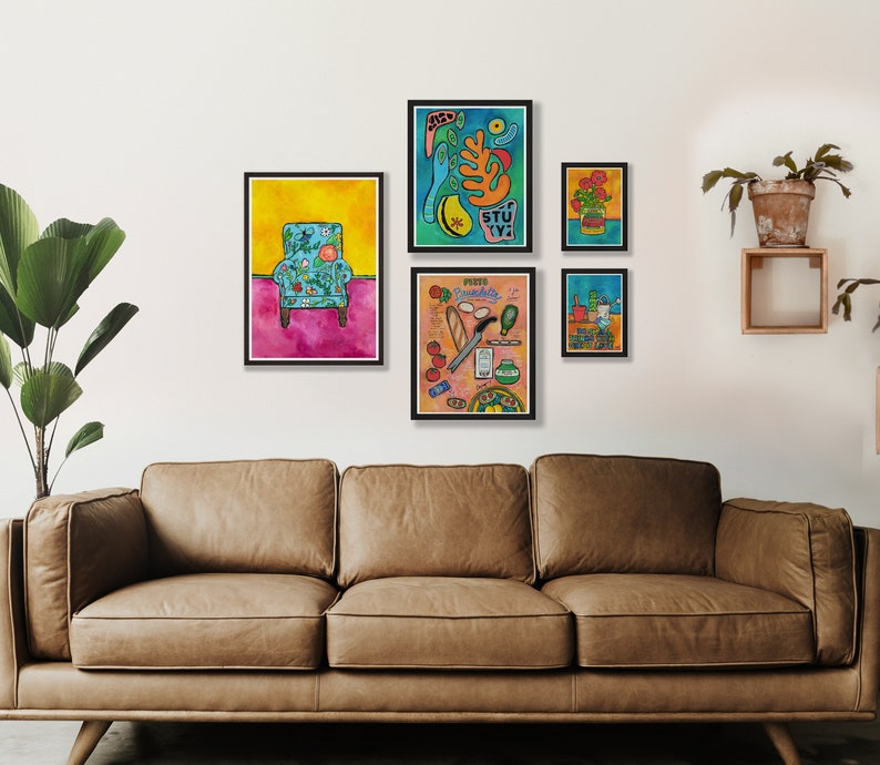 Abstract Therapy Office Decor Colorful Mental Health Art Print Minimalist Painting image 7