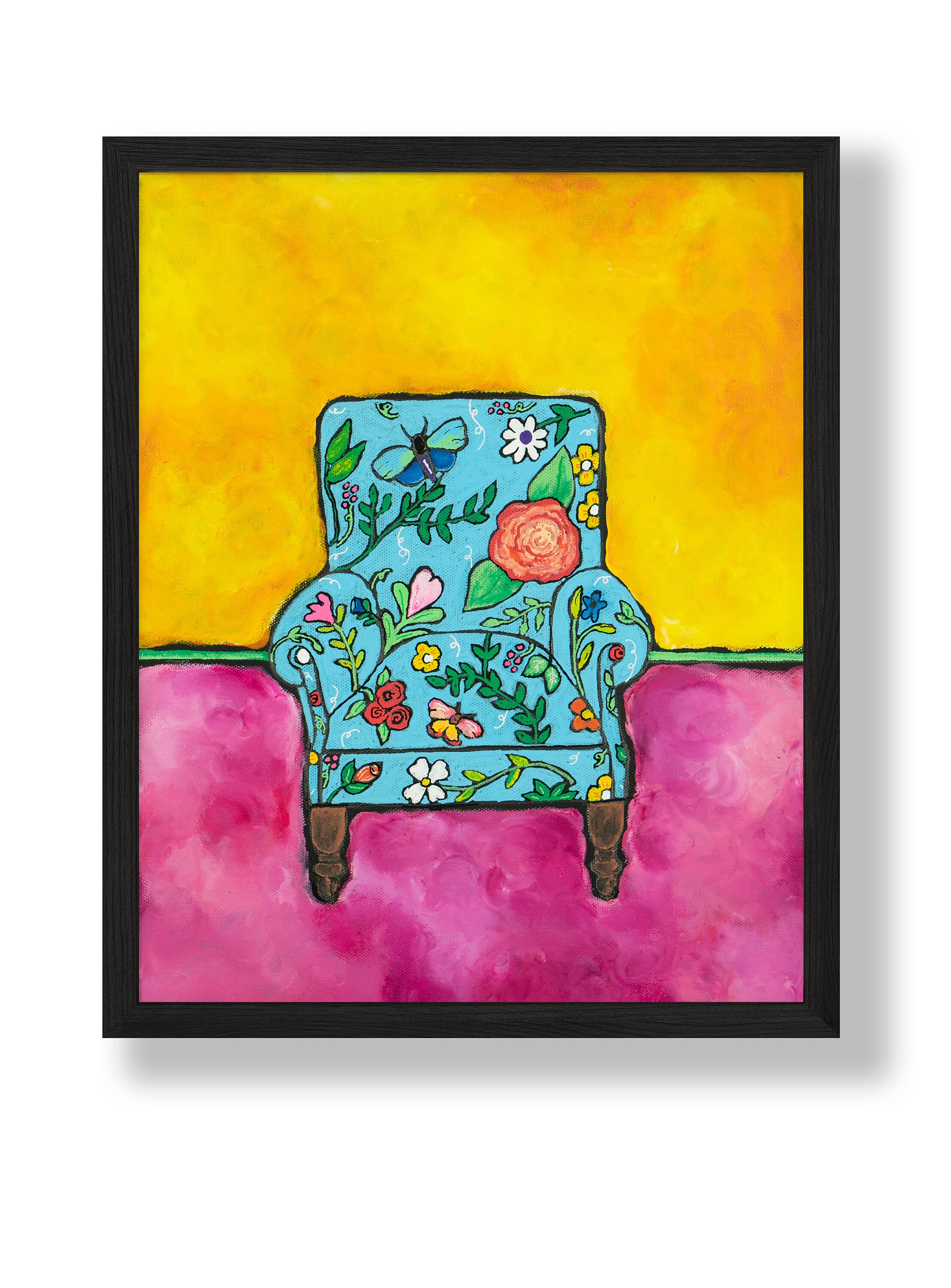 Chair Print Comfy Chair Blue Chair Art Pop Art Chair Etsy