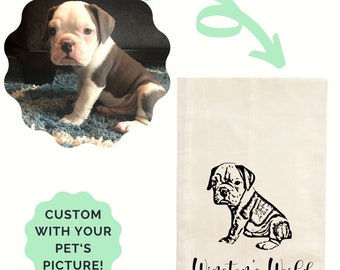 Pet Photo Towel, Custom photo dog Kitchen towel, Custom Dog kitchen decor, Custom Dog/Animal Tea Towel