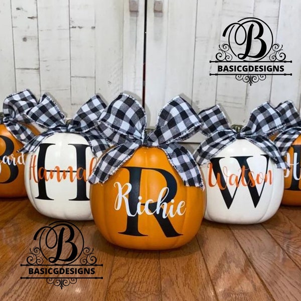 Monogram Pumpkins Etsy