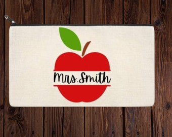 Leraar potlood geval, leraar cadeau, leraar potlood pouch, aangepaste potlood geval, rits zakje, aangepaste potlood pouch, pouch, gepersonaliseerde, geval