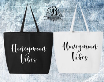 Honeymoon tote bag, Bridal Party gift, Wedding tote bag,  Bridal party totes, Bride tote, Bridal proposal, Monogrammed wedding tote