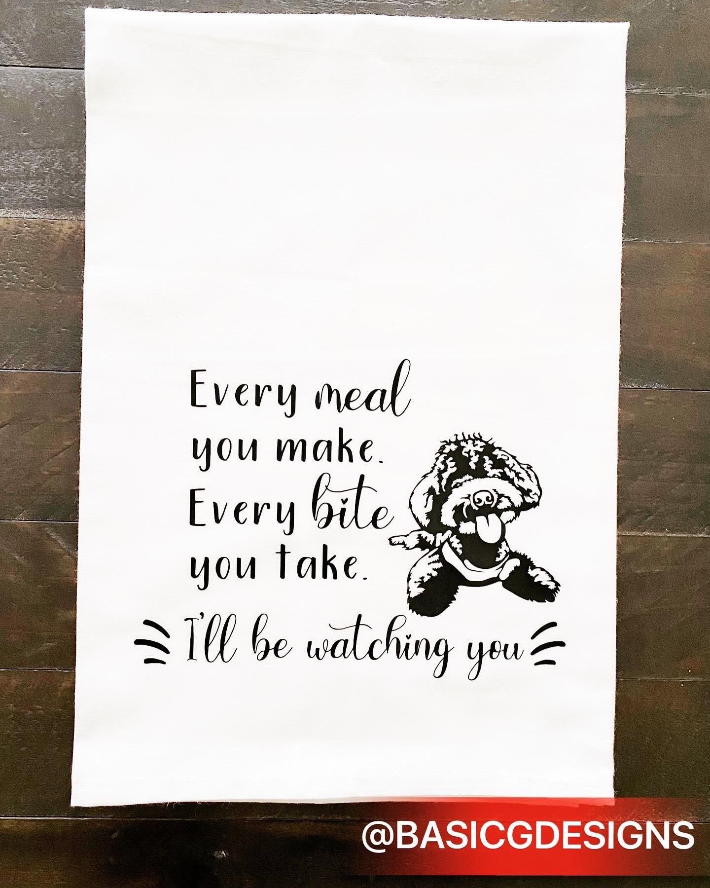 Dog Kitchen Towel Dog Kitchen Decor I'll Be Watching Etsy