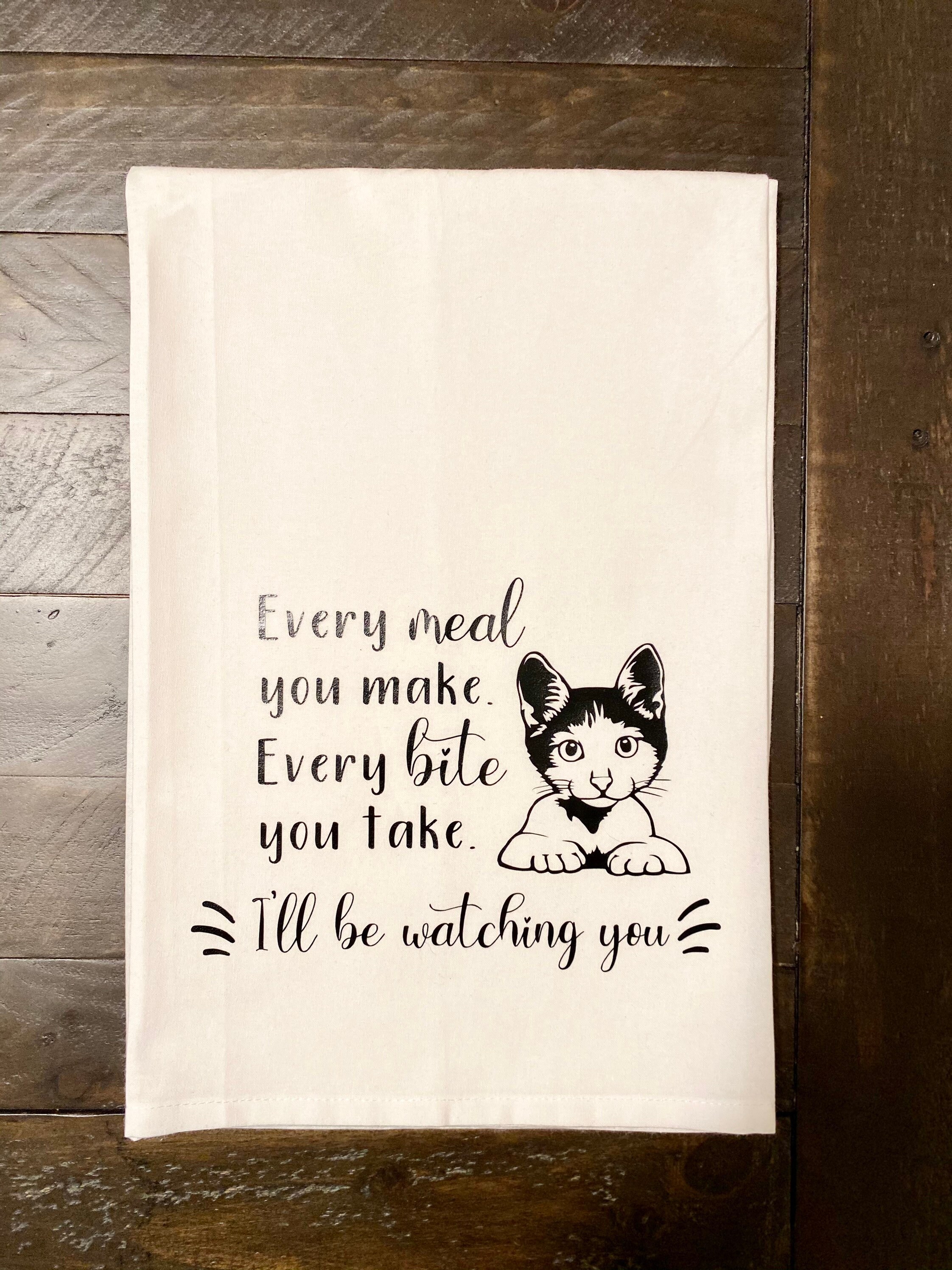 Dog Kitchen Towel Dog Kitchen Decor I'll Be Watching Etsy