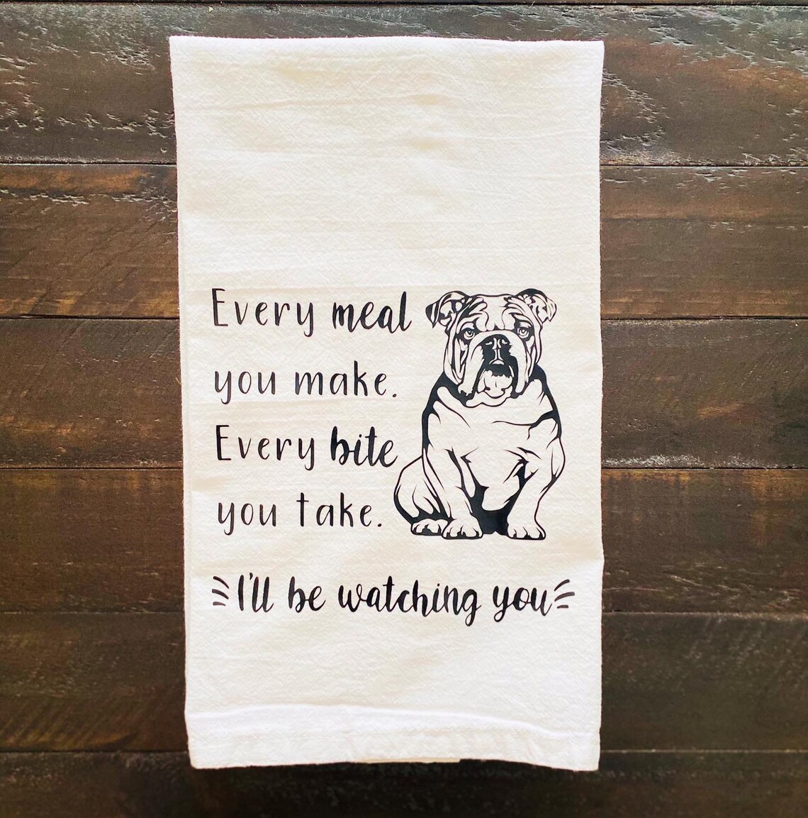 Dog Kitchen Towel Dog Kitchen Decor I'll Be Watching Etsy