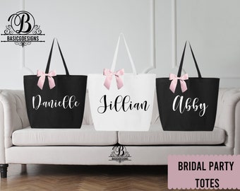 Bridesmaid tote bag, Bridal Party gift, Wedding tote bag,  Bridal party totes, Bride tote, bridesmaid proposal, Monogrammed wedding tote