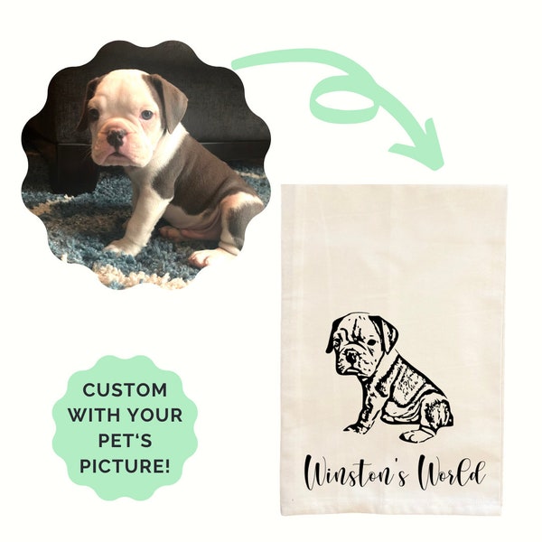 Pet Photo Towel, Custom photo dog Kitchen towel, Custom Dog kitchen decor, Custom Dog/Animal Tea Towel
