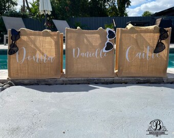 Bruidsmeisje tote bag, Bruidsfeest cadeau, Bruiloft tote bag, Bruidsfeest tassen, Bruids tote, bruidsmeisje voorstel, Jute zakken, Jute tote Bag,