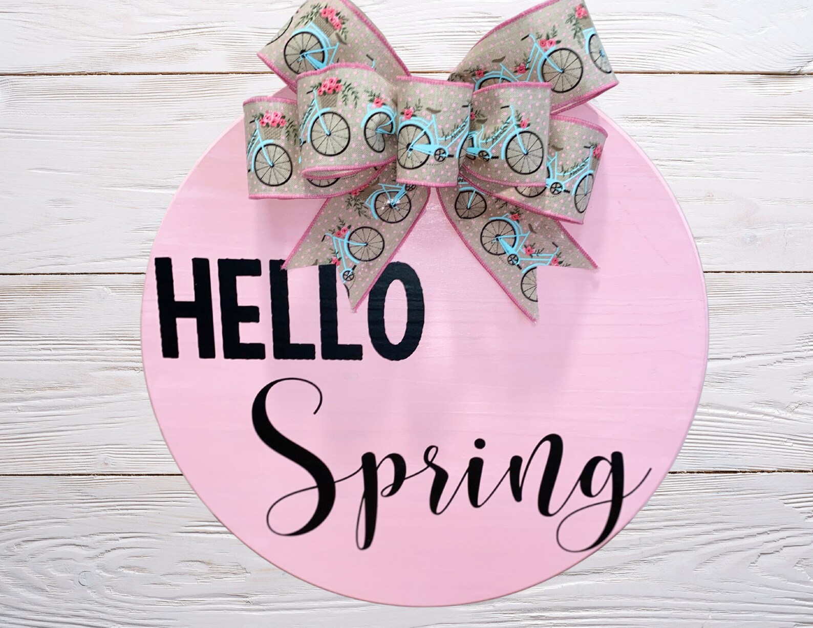 18 Hello Spring Door Hanger Front Door Sign Spring Etsy