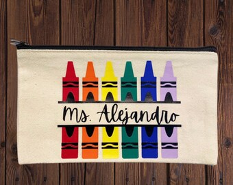 Teacher Pencil Case, Teacher Gift, Teacher Pencil Pouch, Custom Pencil Case, Zippered Pouch, Custom Pencil Pouch, Pouch, Personalized, Case