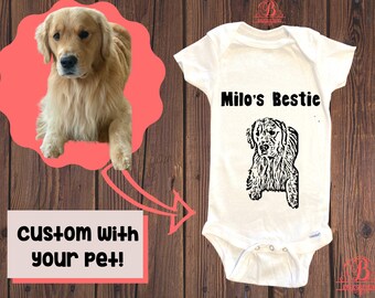 Huisdier Foto Onesie, Hond Bestie Onesie, Gepersonaliseerde onesie, Aangepaste Hond Foto Onesie