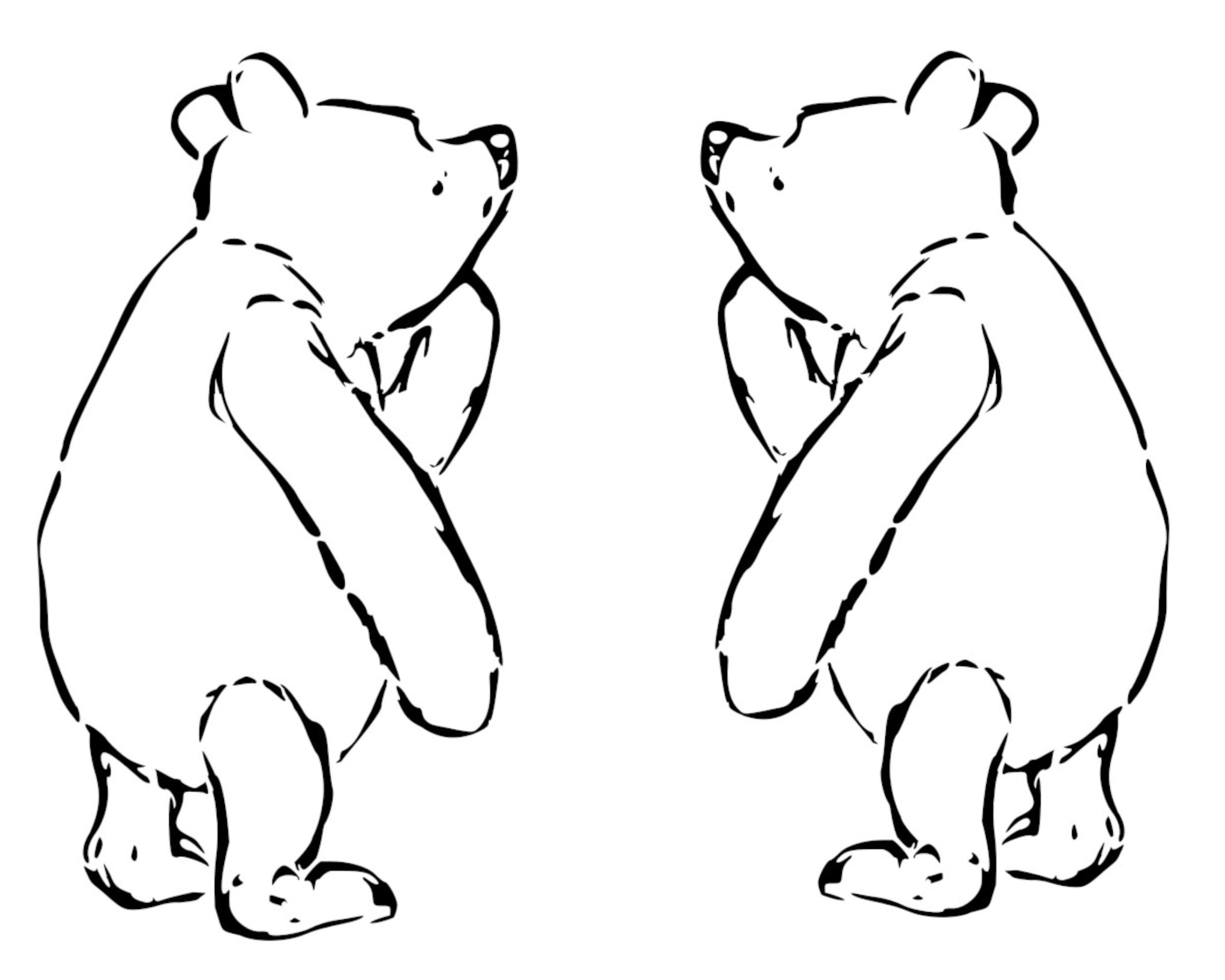 Classic Bear Winnie The Pooh Stencil Digital SVG File Etsy