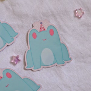 Autocollant en vinyle CELEBRATION GRENOUILLE | Découpe brillante imperméable | Sticker grenouille mignon | Cadeau pour amis | Cadeau pour les amateurs de grenouilles | Journal indésirable