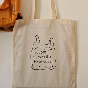 SOUTENEZ LES PETITES ENTREPRISES | fourre-tout en coton naturel | Repassez le vinyle | Soutenir les petites entreprises | Cadeau parfait | Cadeau pour amis