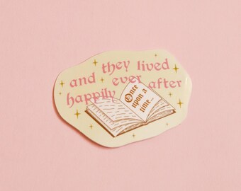 HAPPILY EVER AFTER Vinyl Sticker | Waterproof Glossy Die Cut | Fairytale Sticker | Gift For Book Lovers | Gift For Readers | Junk Journal