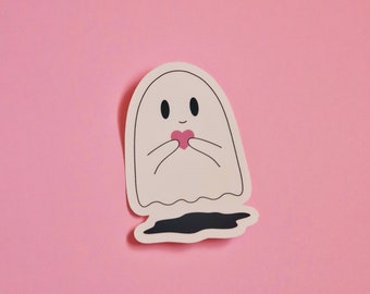 BOO-NARD With A HEART Clear Vinyl Sticker | Waterproof Matte Clear Die Cut | Ghost Sticker | Gift For Friends | Spooky Season | Junk Journal