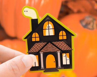 HAUNTED HOUSE Vinyl Sticker | Glossy Die Cut | Journaling Sticker | Spooky Sticker | Haunted House Sticker | Halloween Sticker