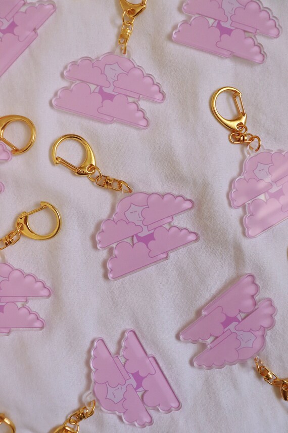 HEAD IN the CLOUDS Gold Keychain | Acrylic Keychain | Cute Accessory | Gold Accessory | Gift For Her | Gift For Friends | Gift For Kids