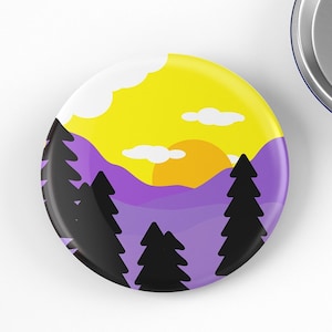Non Binary Pin | Subtle Nonbinary Button Badge | Enby Pin Button | Pride Button Badge 1 inch/25mm & other sizes