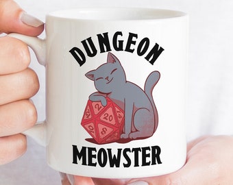 DND Mug | Dungeon Meowster Mug | Cat Lover Gaming Mug