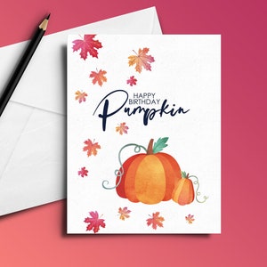 Carte d'anniversaire d'automne | Carte d'anniversaire d'automne | carte d'anniversaire | Joyeux anniversaire citrouille