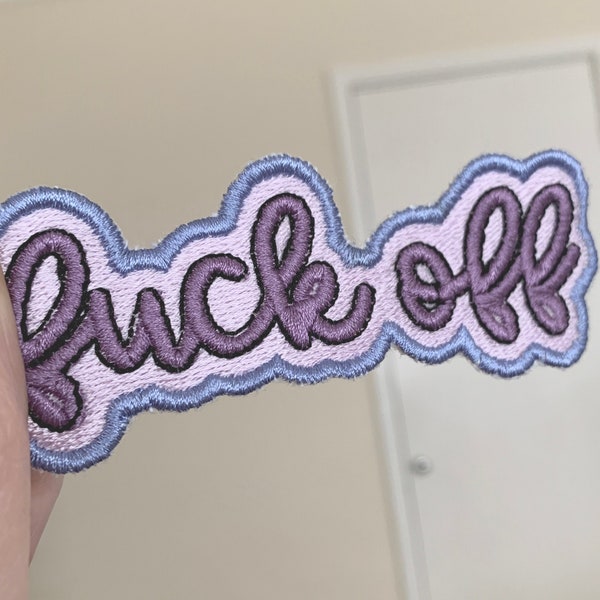 Goth Patches | Fuck Off Patch | Pastel Goth Patch |  punk patches | Goth embroidered iron on patch | Sew on patch