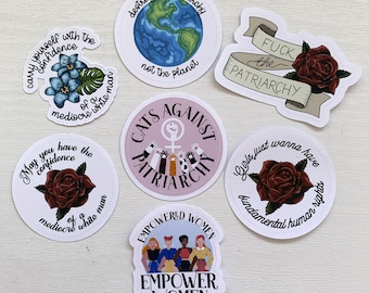 Feminist Stickers | Feminist planner stickers | Glossy vinyl stickers | Destroy the Patriarchy not the planet laptop sticker