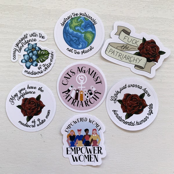 Feministische Stickers | Feministische plannerstickers | Glanzende vinylstickers | Vernietig het patriarchaat niet de planeet laptop sticker