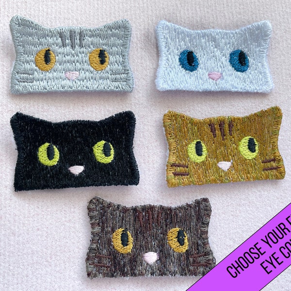 Écusson chat | Itty Bitty Peeking Pocket Kitty Patches | Patch de fer brodé personnalisé sur chat | Patchs personnalisés