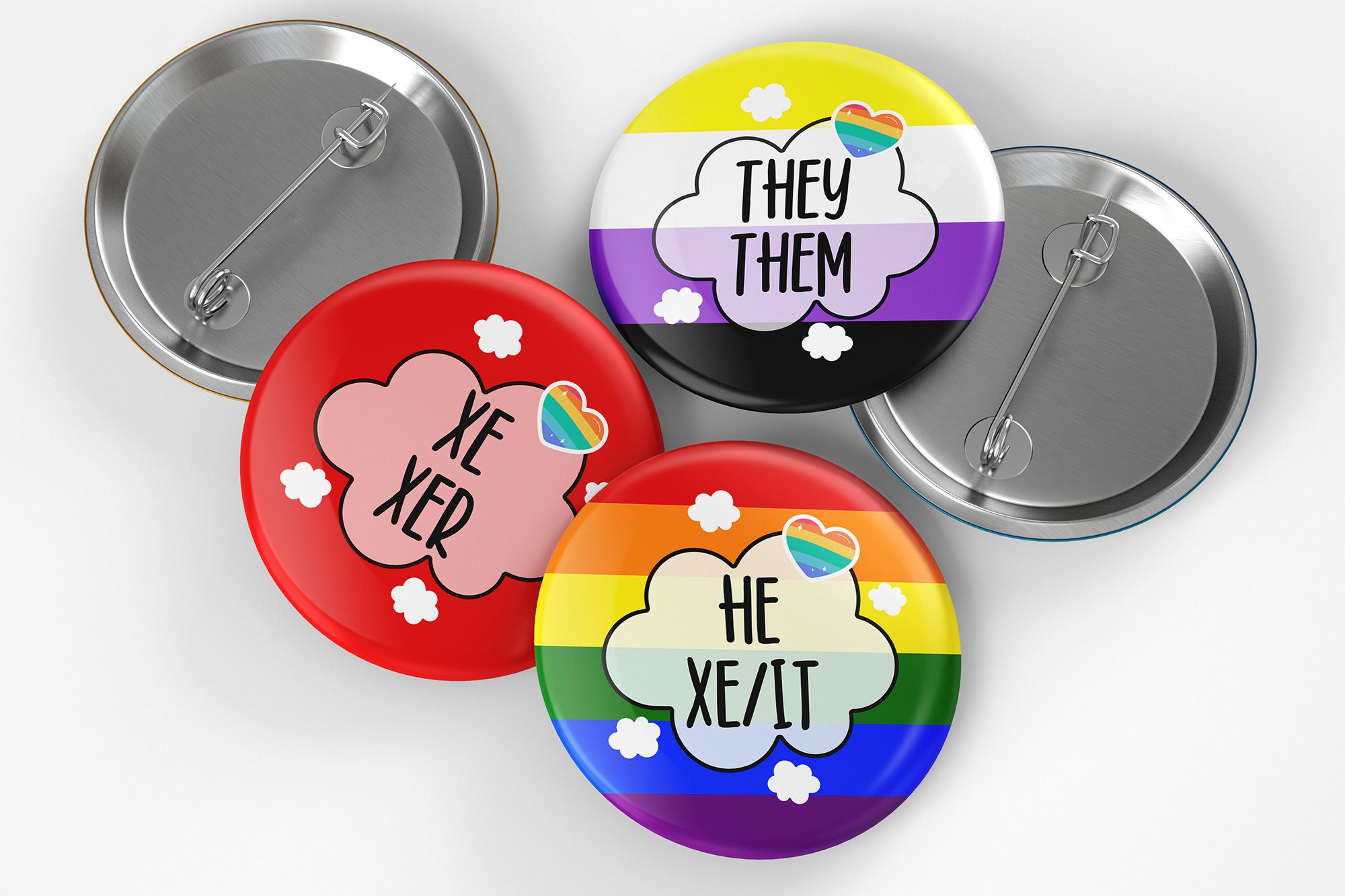 Bulk Pronoun Pin Pronoun Button Badge Pronouns Pin Button Etsy