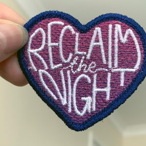 Feminist Patches | Feminist Patch | Reclaim the Night Female Empowerment Patch | Embroidered Patch | Iron on patch | Sew on patch
