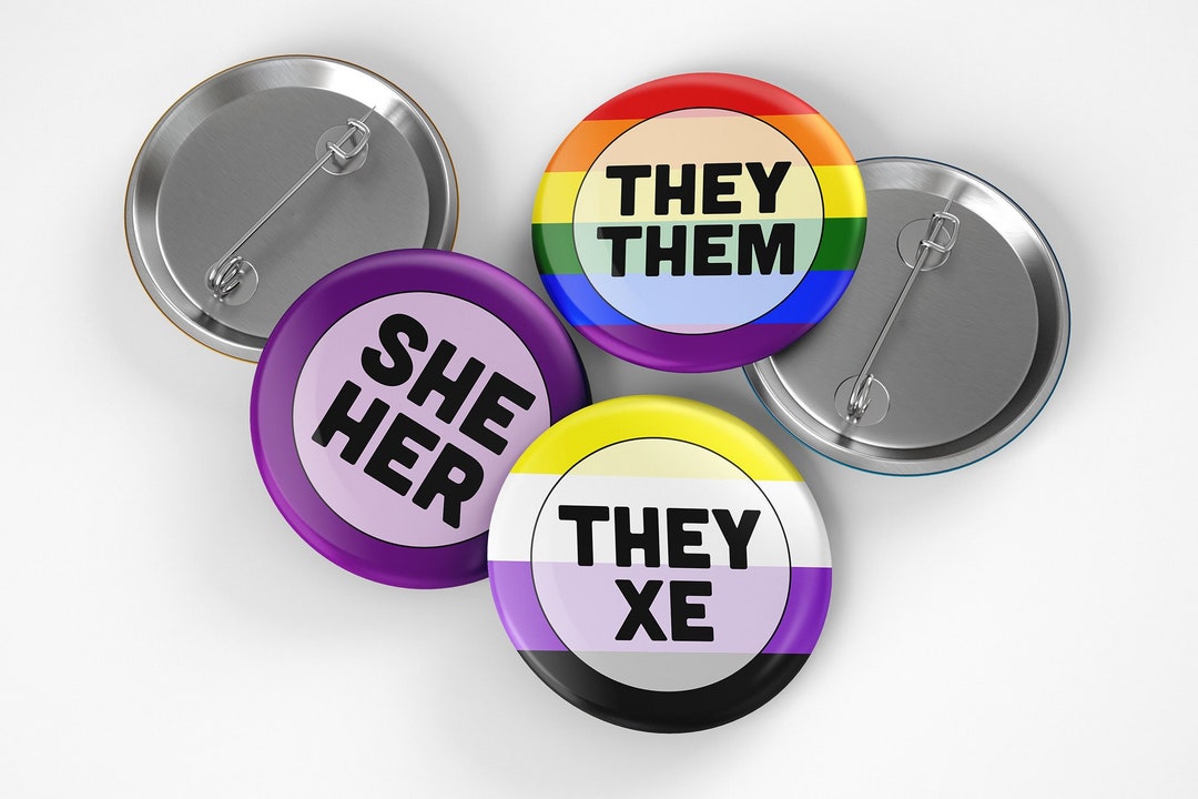 Old Bulk Pronoun Pin Pronoun Button Badge Pronouns Pin Button Pronoun
