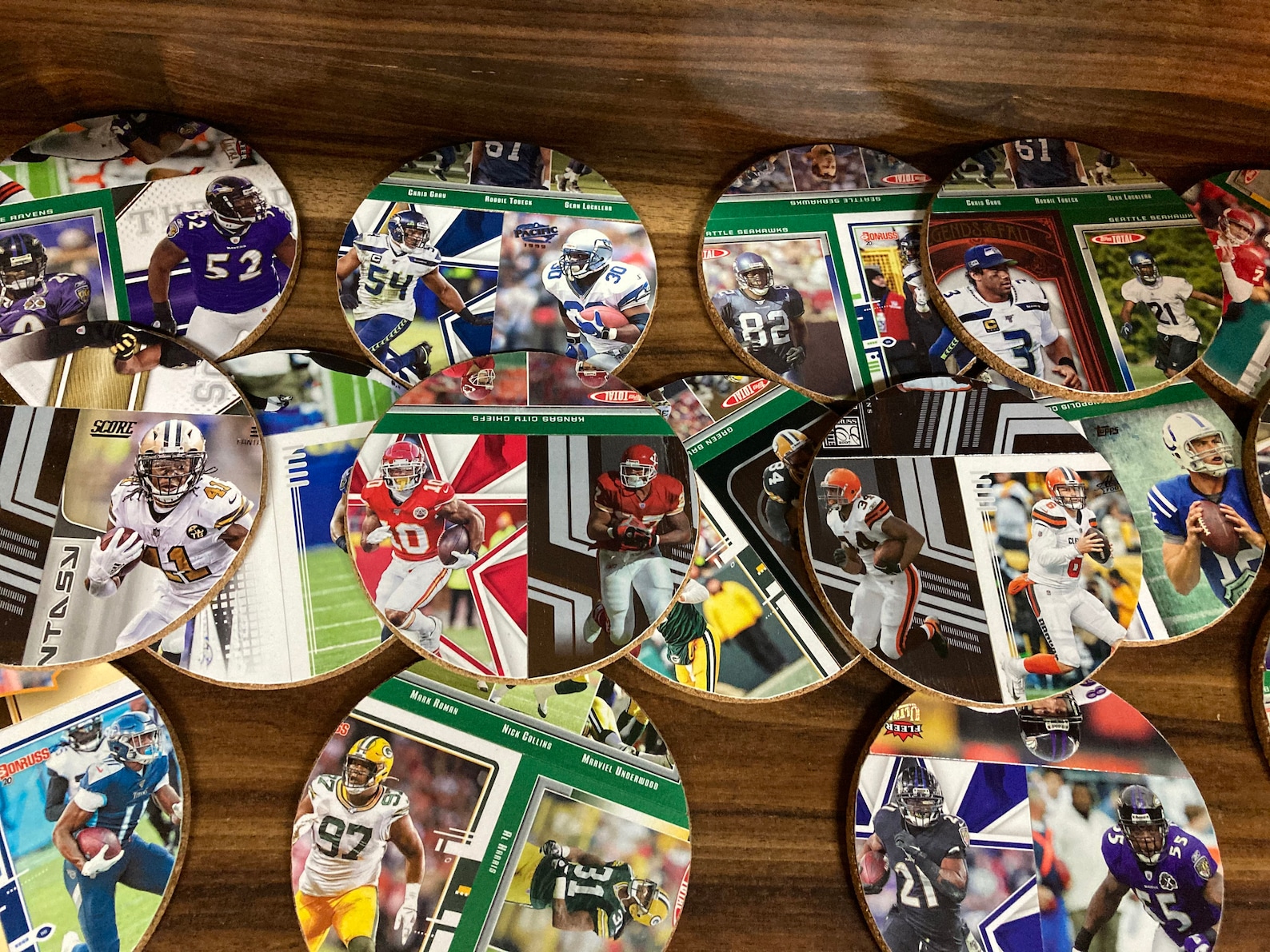 NFL Football Card Coasters Unique New Dad Gifts Great Gift Etsy