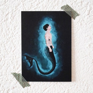 Wydruk: BTS Siren Jungkook Art Print | BTS Art Print | BTS Postcards | Dekoracja ścienna